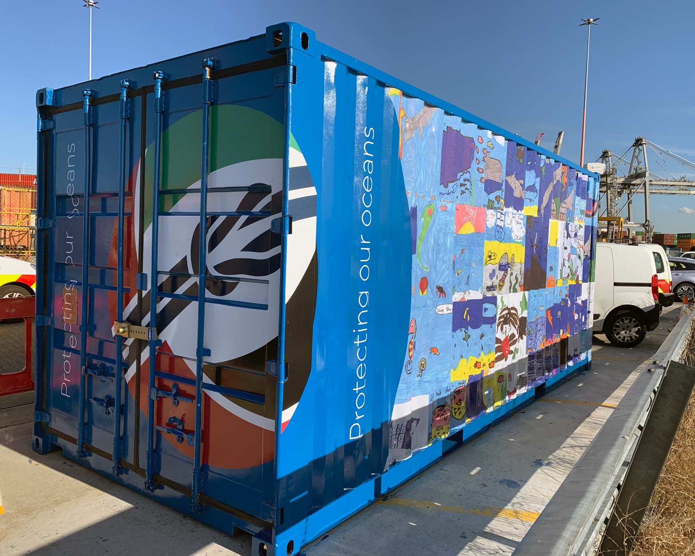 A Container wrapped in vinyl for DP World