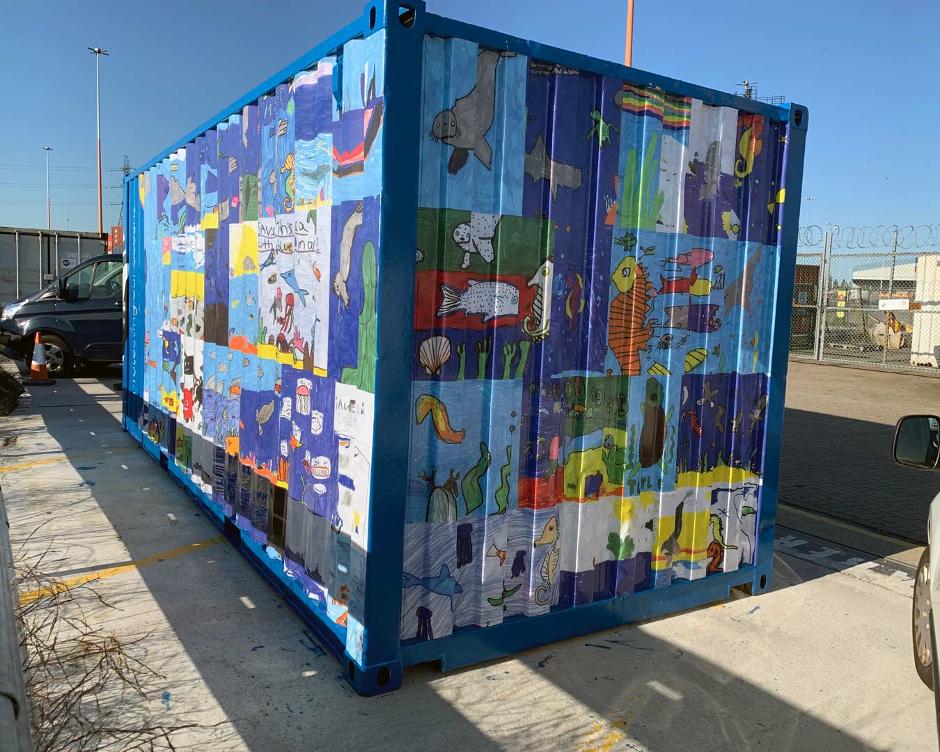 A Container wrapped in vinyl for DP World